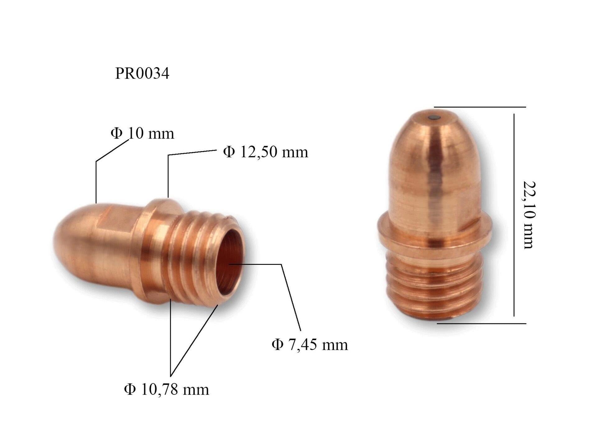 PR0034 CB100-CB150 Plazma Kesim Elektrodu 22 mm