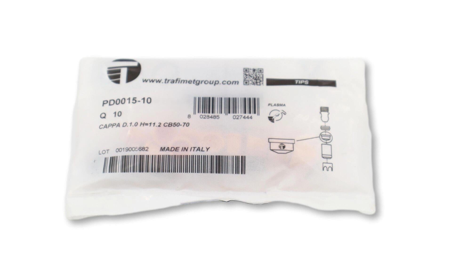 PD0015-10 CB50 Plazma Kesim Memesi 50A - 1mm Trafimet