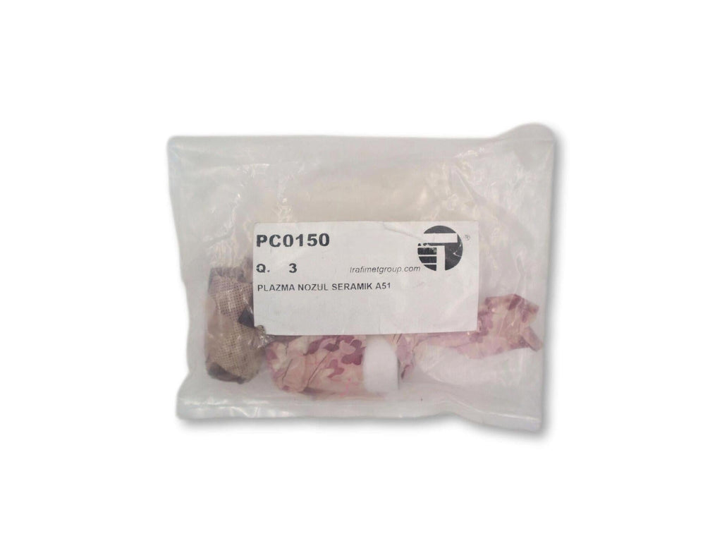 PC0150 Plazma Kesim Nozulu (A 51) (L : 39 mm) Seramik Nozul