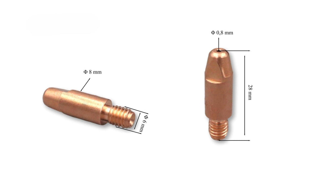 M6 0,8 mm Gazaltı Kaynak Kontak Memesi MD0009/08 Trafimet