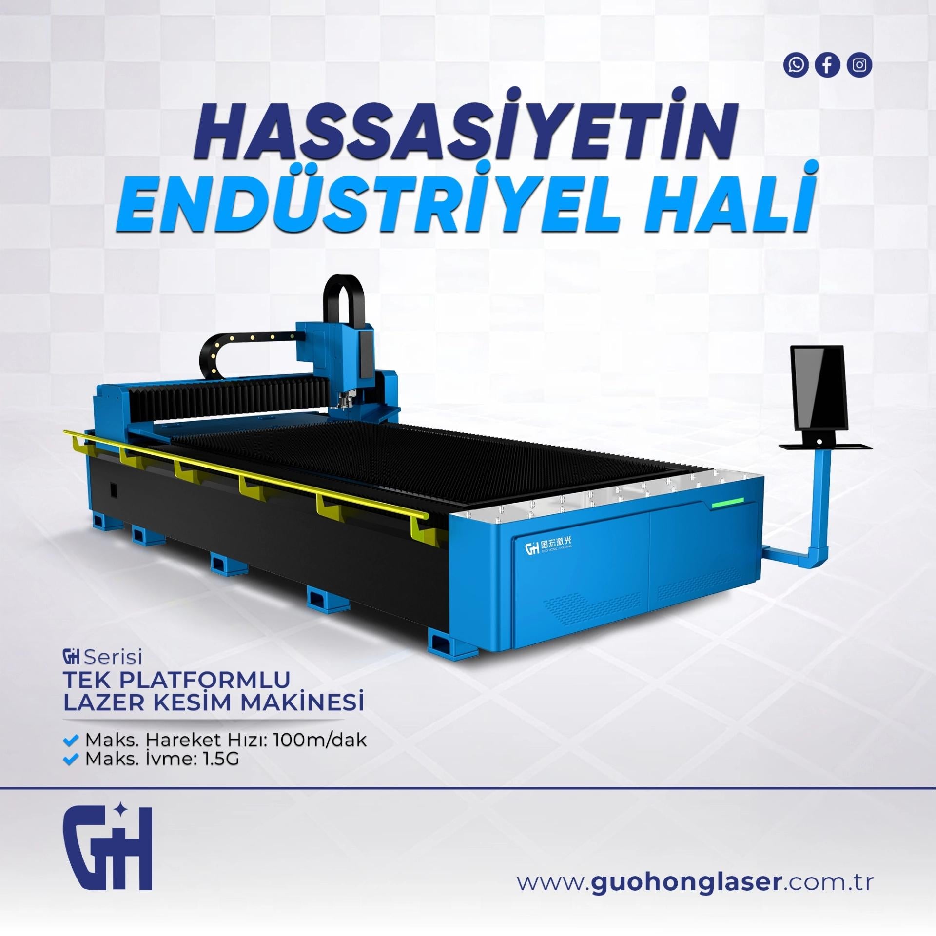 Lazer kesim makinesi 1500x3000 tabla ölcüsü