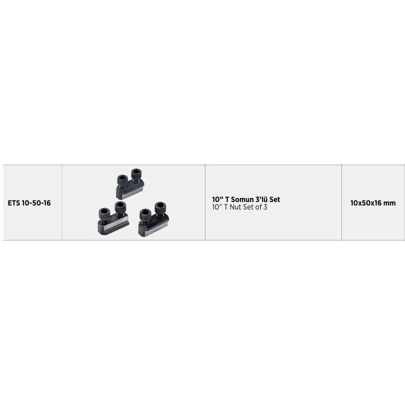 10” T Somun 3’lü Set