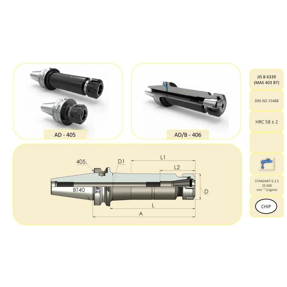 ER25 Pens Başlığı BT40