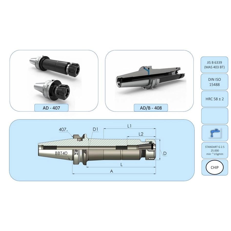 ER25 Pens Başlığı BBT40