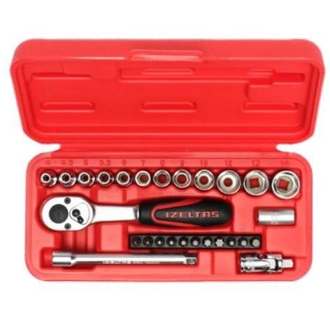 1/4” Altı Köşe Lokma Anahtar ve Bits Set (27 parça, mm)