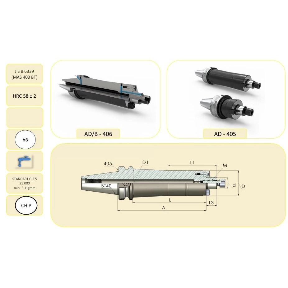 22 mm Alın Kamalı Malafa BT40