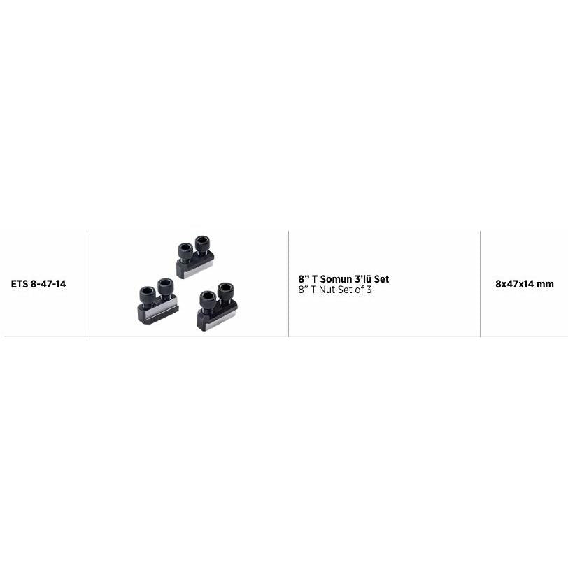 8” T Somun 3’lü Set