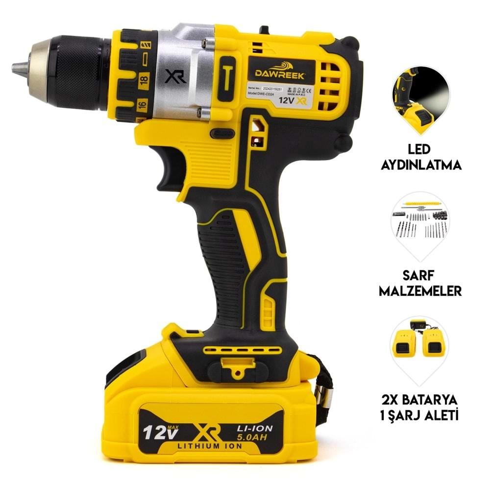 Şarjlı Matkap 10mm Çelik Mandren Vidalama Dw3p