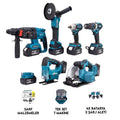 Şarjlı Matkap Yedili Set Mk350 (Powerbank&Led+ Ş.Hilti+Ş.Spral+S.Sıkma+13mm Ç.Mandren+Ş.Dekupaj+Sunta Kesme)