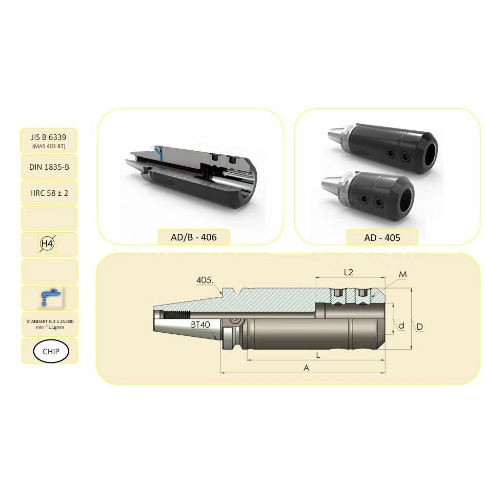 32 mm Hafifletilmiş Veldon Tutucu BT40