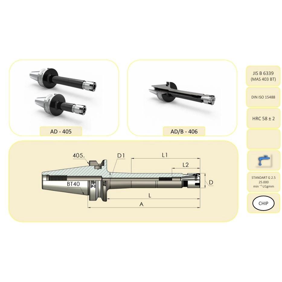 ER16 Mini Pens Başlığı BT40