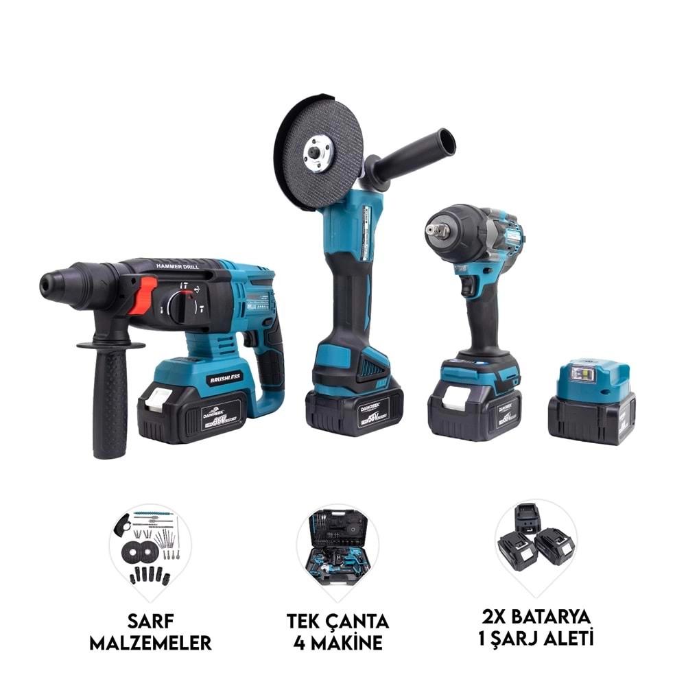 Şarjlı Matkap Üçlü Set Mk800 2b1ş (Ş.Spral+S.Sıkma+Ş.Hilti)