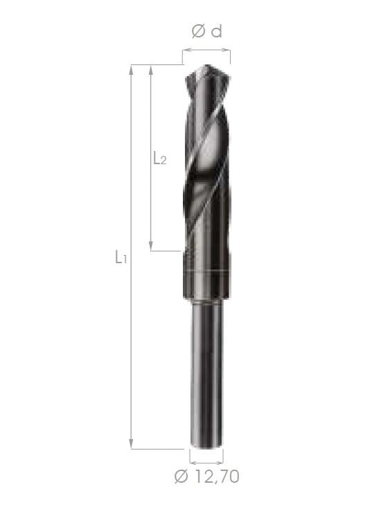 12,70 Mm Saplı Matkap Ucu