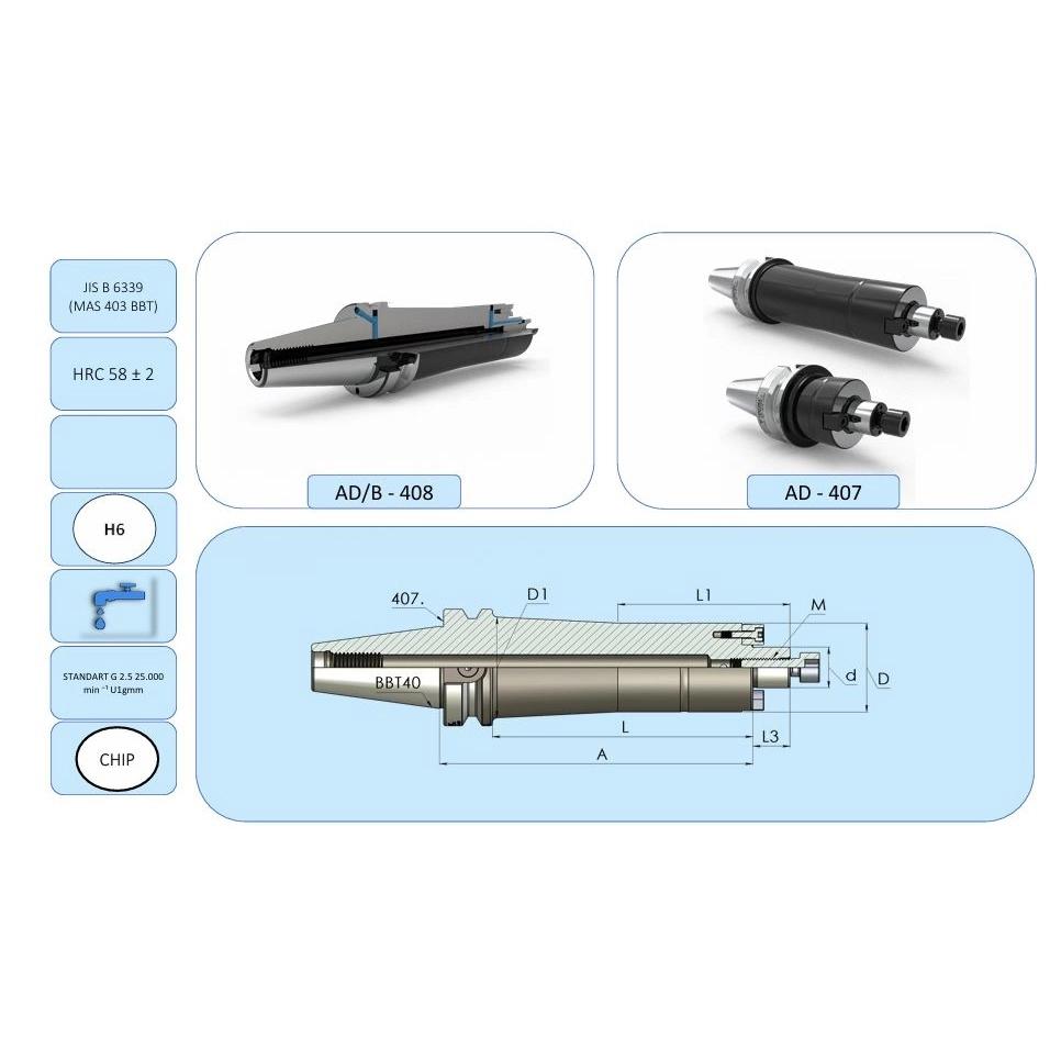 22 mm Alın Kamalı Malafa BBT40