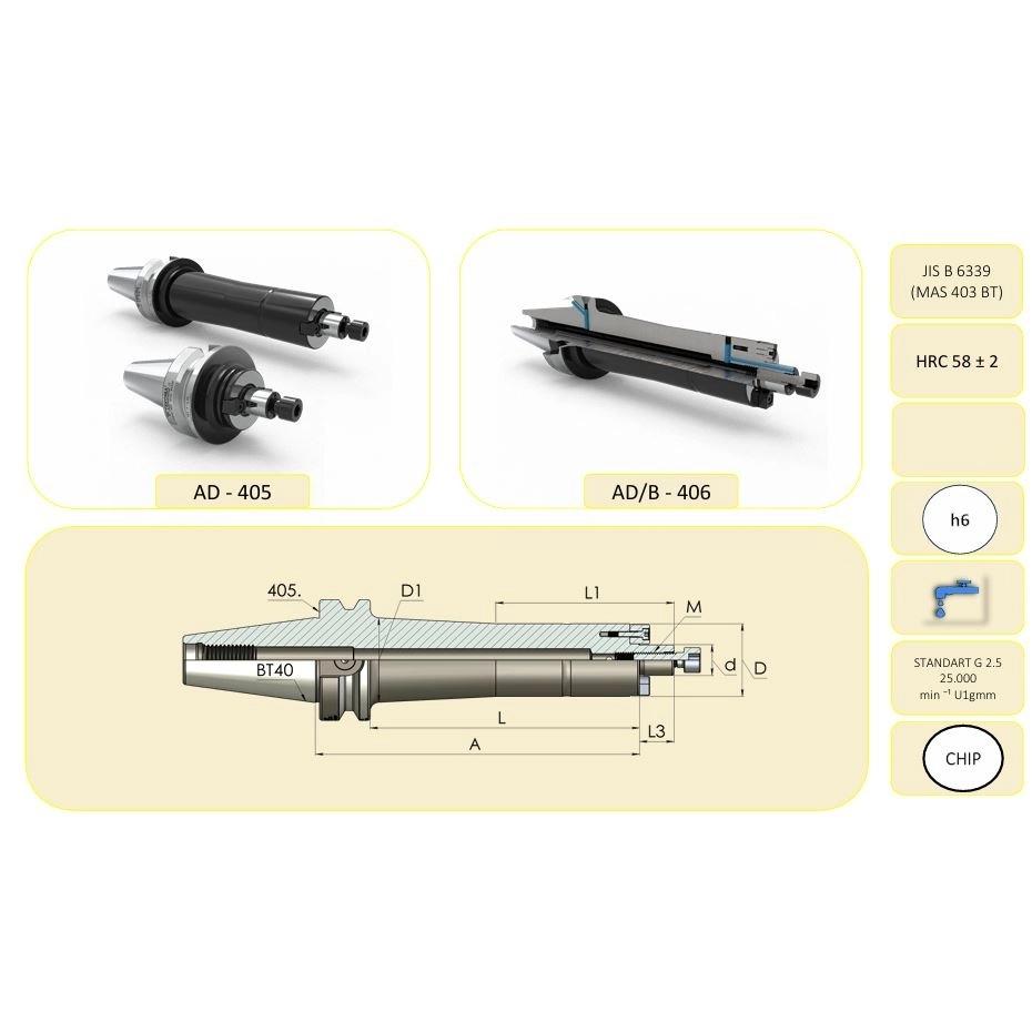 16 mm Alın Kamalı Malafa BT40