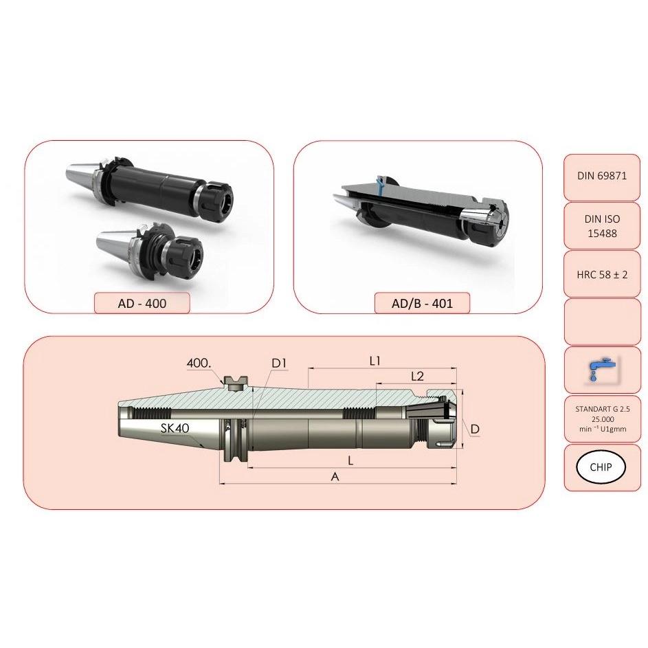 ER25 Pens Başlığı SK40