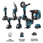Şarjlı Torklu Sekizli Set Dbml (Led Aydınlatma+ Ş.Hilti+Ş.Spral+S.Sıkma+13mm Ç.Mandren+Ş.Dekupaj+Budama Testeresi+Bağ Makas)