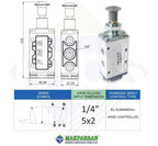 PNÖMATİK ÇEKMELİ VALF 1/4" 5x2 FMS MARKA