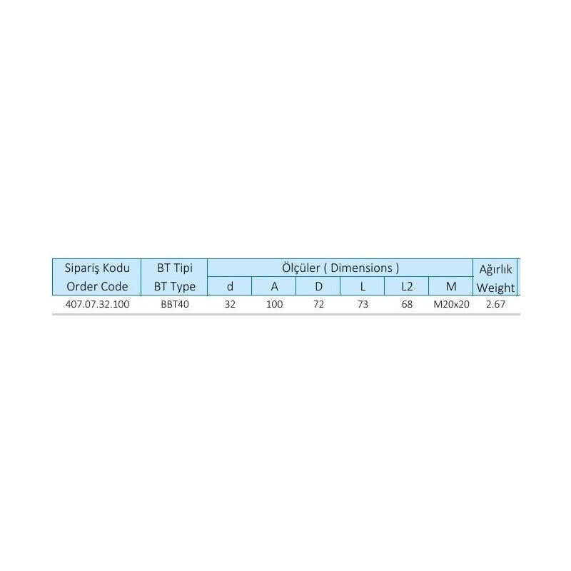32 mm Veldon Tutucu BBT40