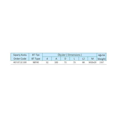 32 mm Veldon Tutucu BBT40