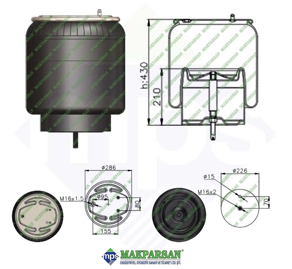 6700-02-K/METAL PİSTONLU KÖRÜK
