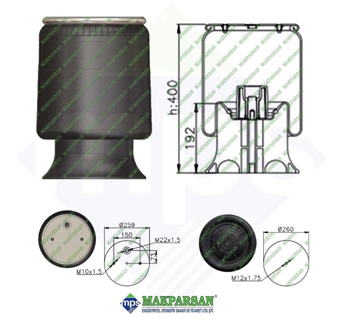 4158-KP/METAL PİSTONLU KÖRÜK