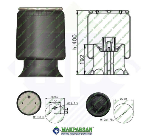4158-KP/METAL PİSTONLU KÖRÜK
