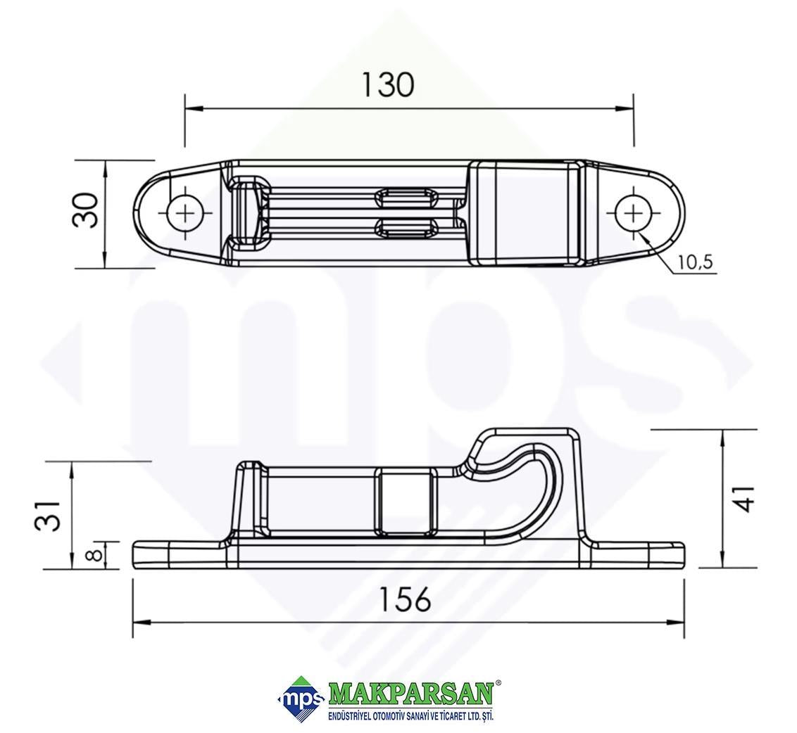 SİMETRİK YÖN KANCA TABANI GALVANİZLİ 27 mm