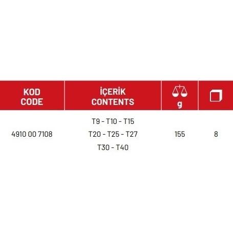 Torx® Allen Anahtar Takımı (8 Parça)