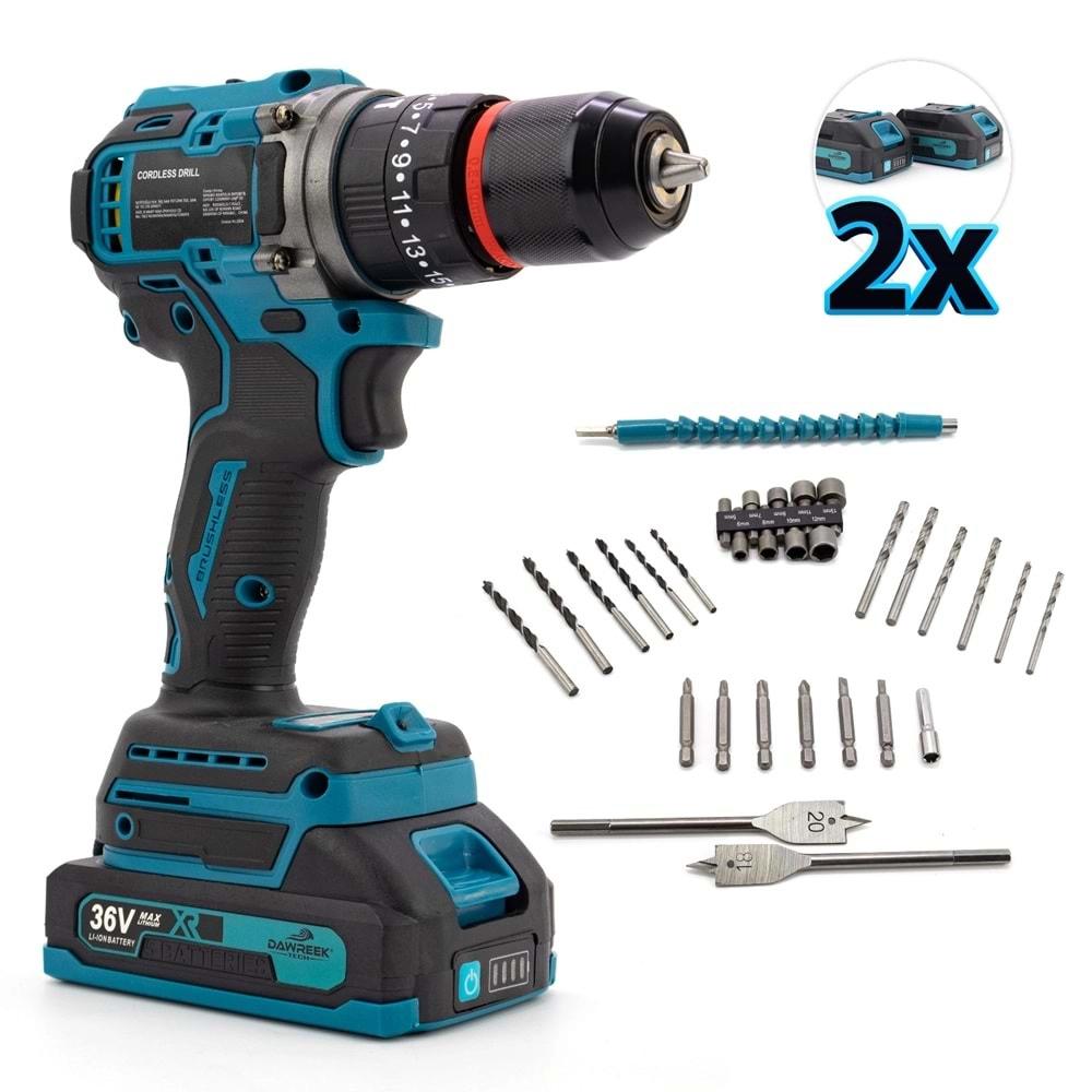 Şarjlı Matkap 10mm Blue1 Kömürsüz Vidalama