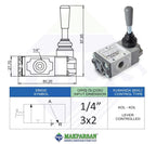 PNÖMATİK KOL-KOL VALF 1/4" 3x2 FMS MARKA