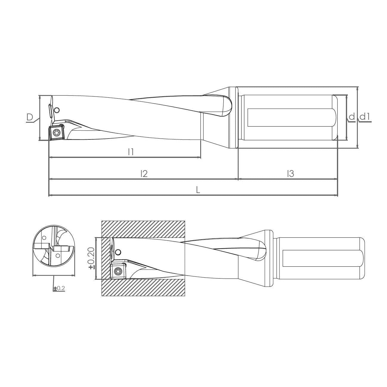 SDUM 24XD5 SPGT 07T308 U-DRILL