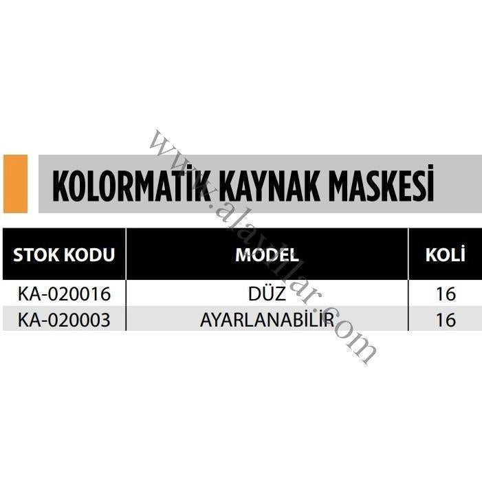 KOLORMATİK KAYNAK MASKESİ