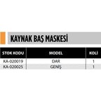 KAYNAK BAŞ MASKESİ