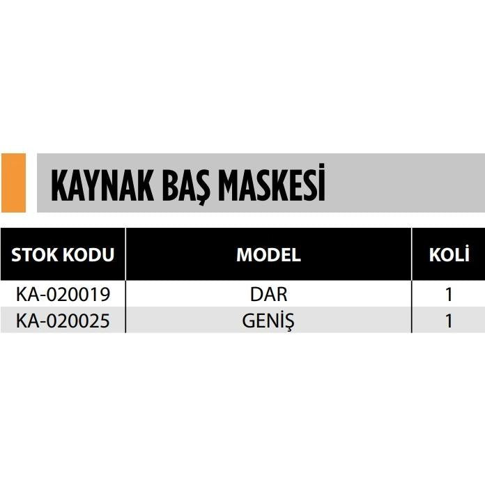 KAYNAK BAŞ MASKESİ