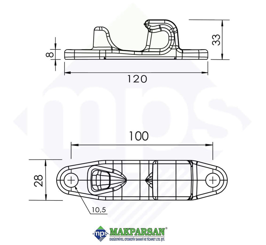 TEK YÖN KANCA TABANI GALVANİZLİ 22 mm