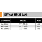 KAYNAK MASKE CAMI