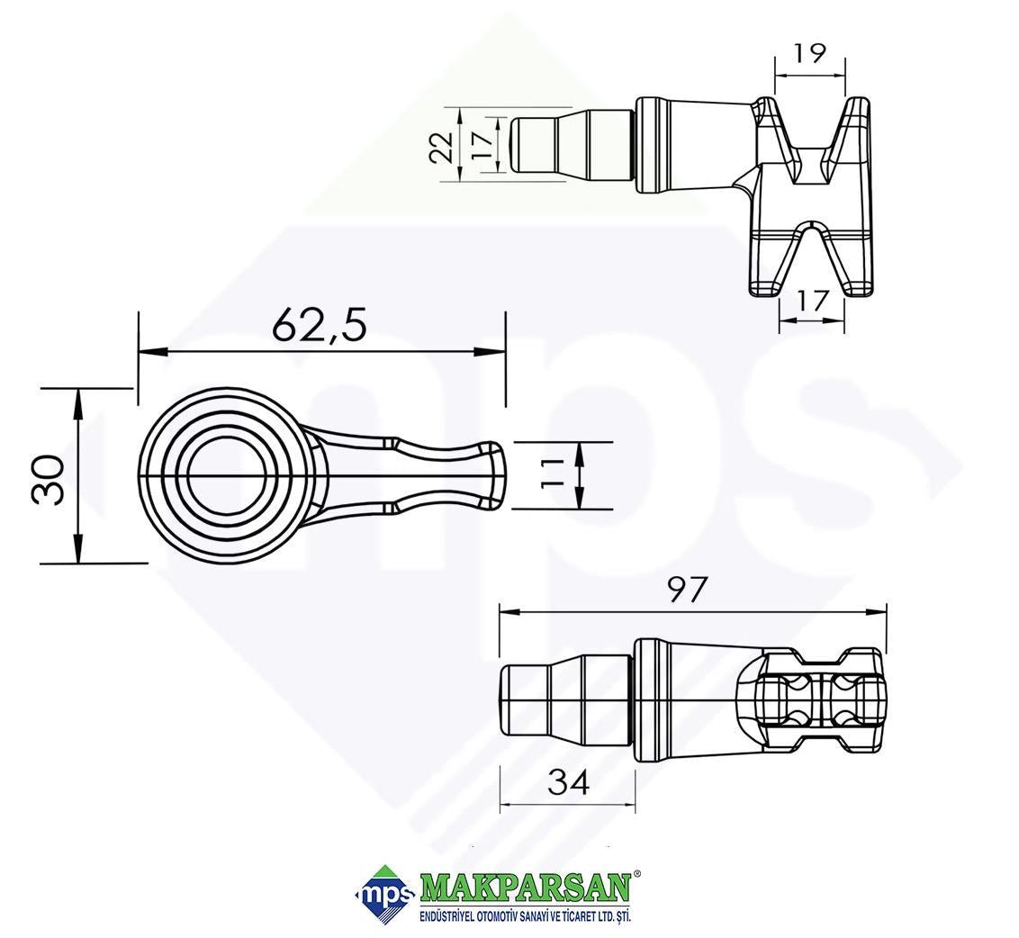 TEK YÖN KANCA TIRNAGI GALVANİZLİ 22 mm