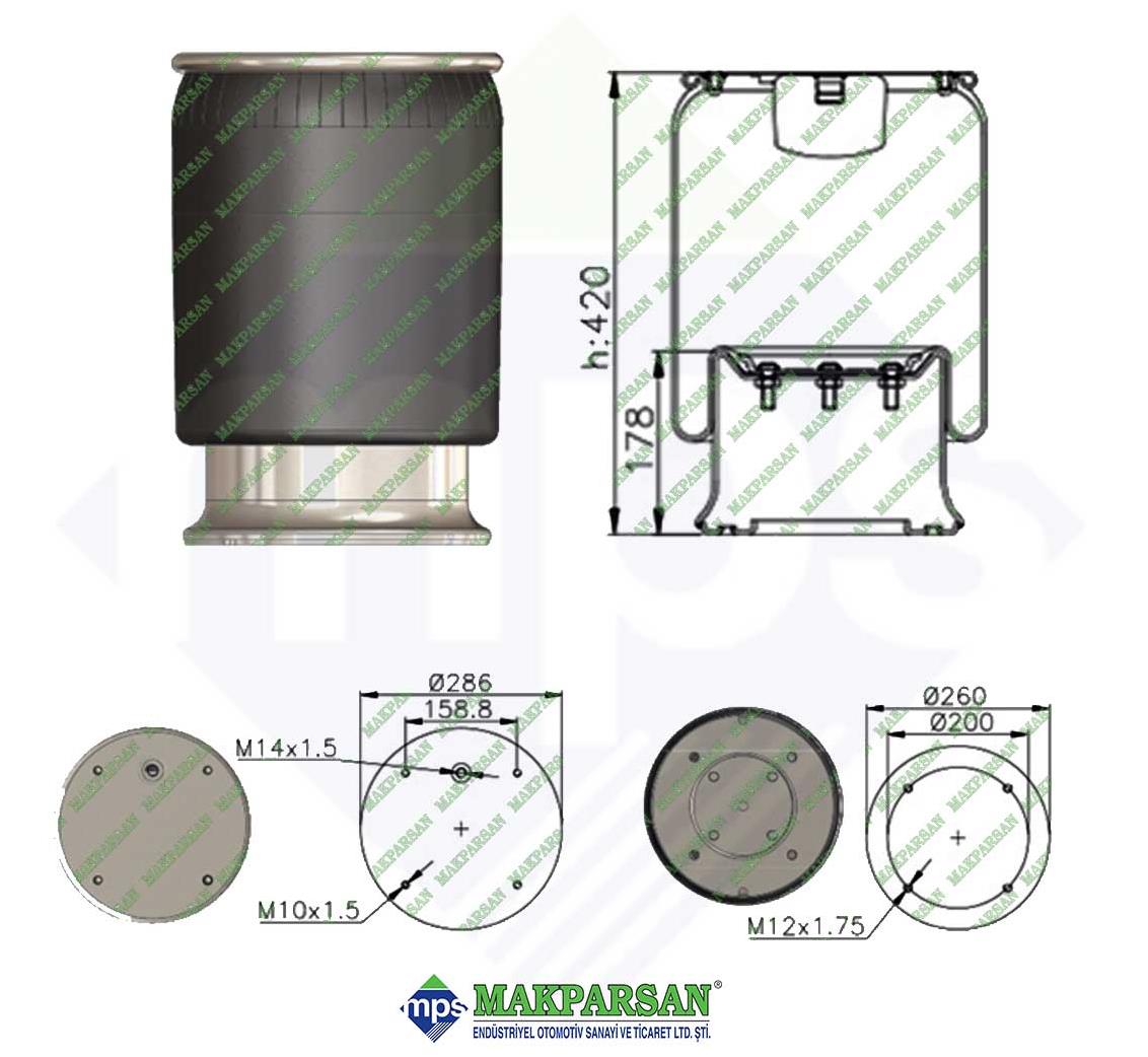 4813-K/METAL PİSTONLU KÖRÜK / 3229000500