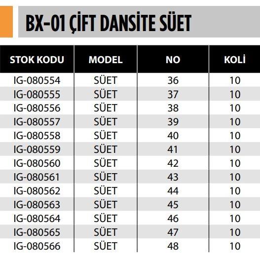 BX-01 ÇİFT DANSİTE SÜET