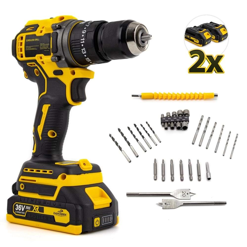 Şarjlı Matkap 10mm Yellow Kömürsüz Vidalama