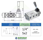 PNÖMATİK KOL-KOL VALF 1/4" 5x2 FMS MARKA