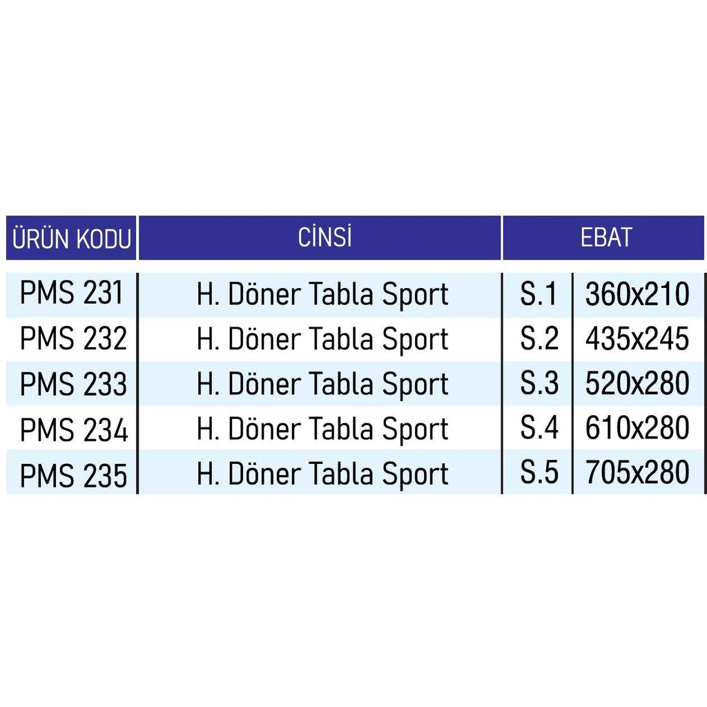 Hareketli Döner Tabla Sport