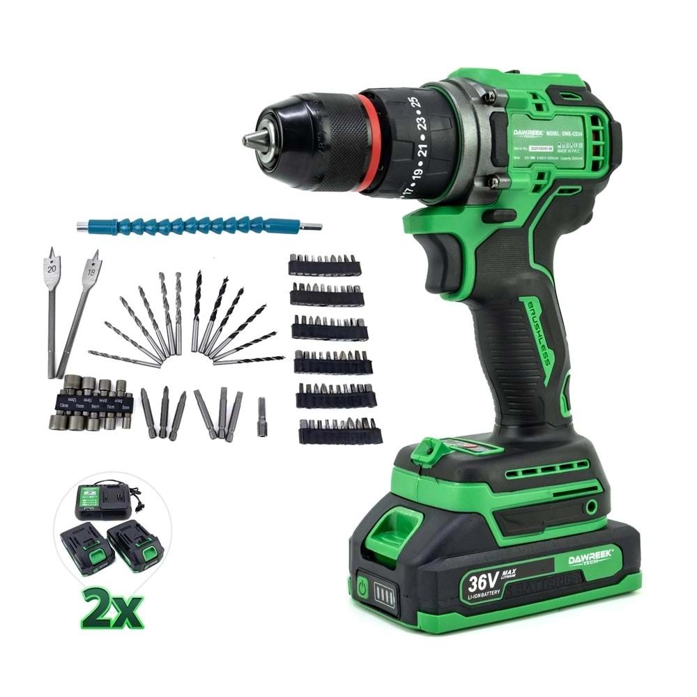 Şarjlı Matkap 10mm Green Kömürsüz Vidalama