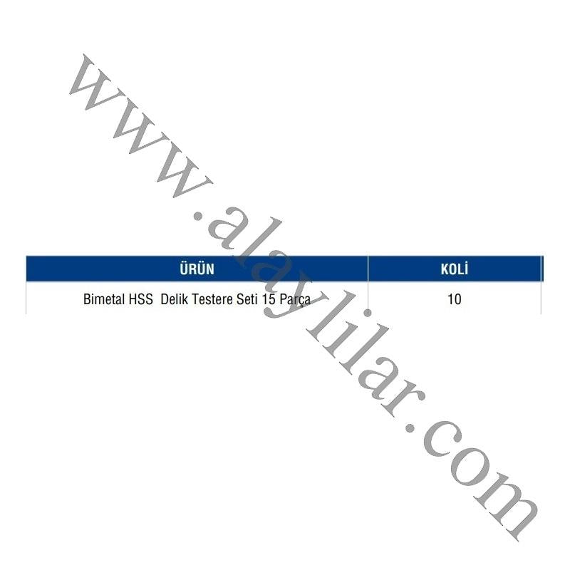 HSS Delik Testere Seti Bİ METAL SET