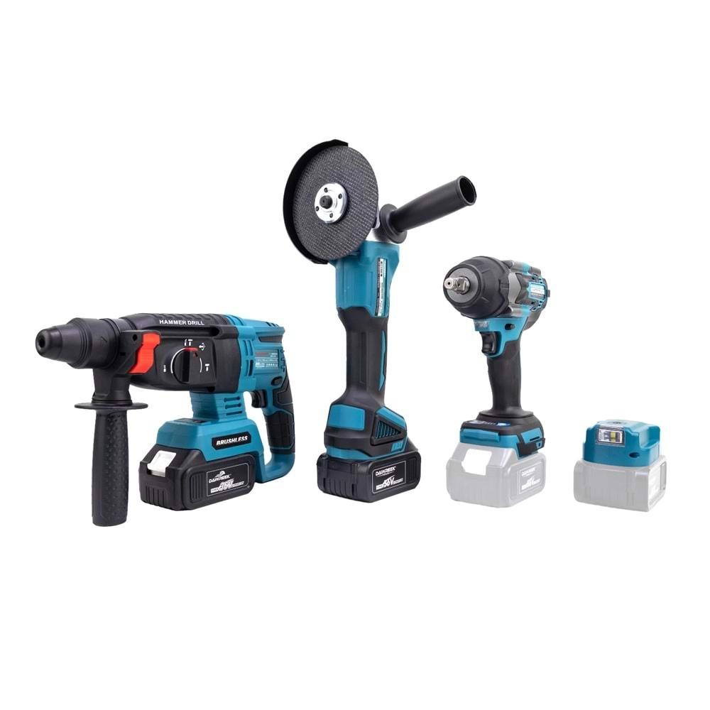 Şarjlı Matkap Üçlü Set Mk800 2b1ş (Ş.Spral+S.Sıkma+Ş.Hilti)