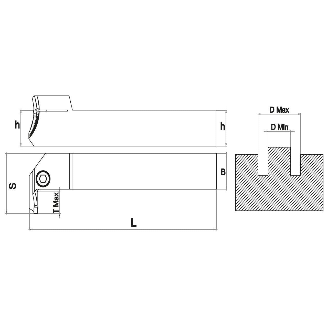 2525 BDKT-LT K3C (Ø100-150) t max:17 L TİPİ KESKİ KATERİ
