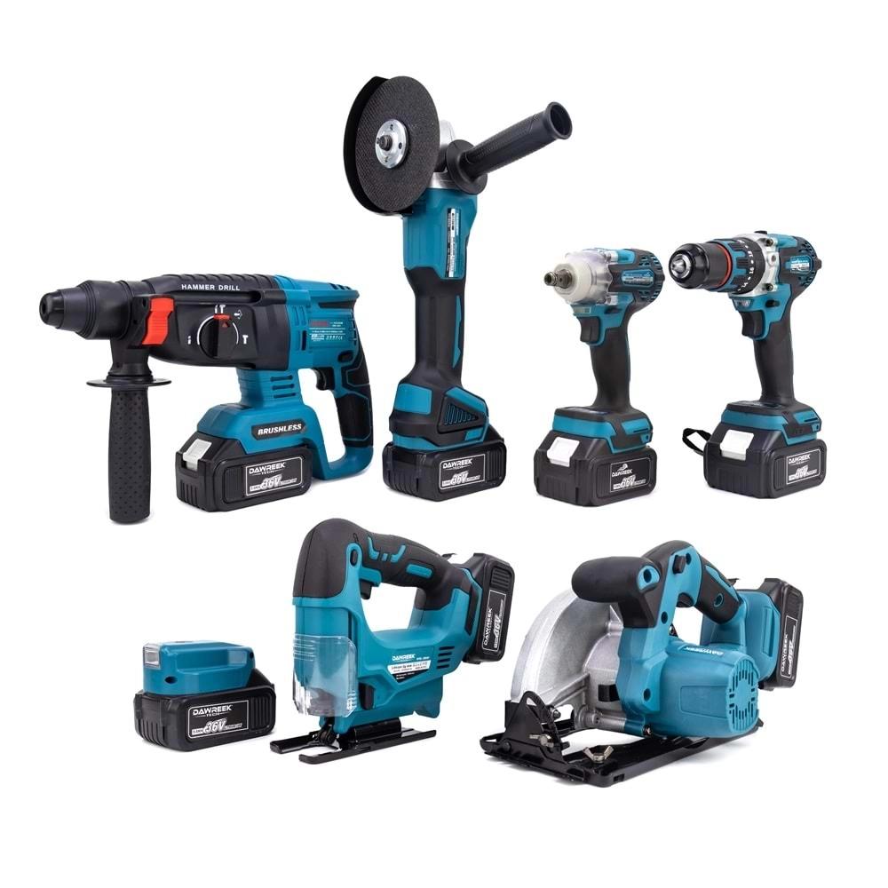 Şarjlı Matkap Yedili Set Mk350 (Powerbank&Led+ Ş.Hilti+Ş.Spral+S.Sıkma+13mm Ç.Mandren+Ş.Dekupaj+Sunta Kesme)