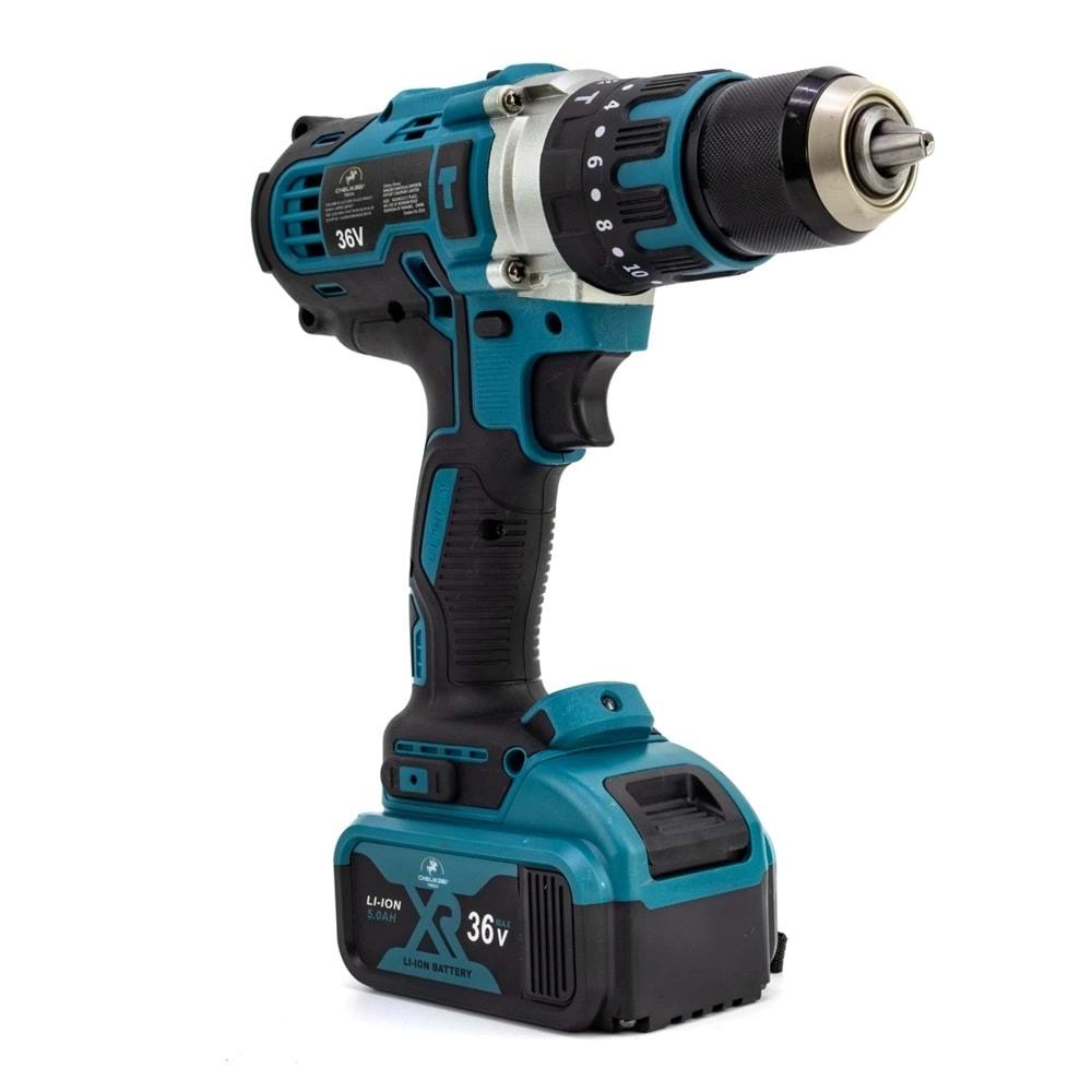 Şarjlı El Matkabı 13mm Çelik Mandren Vidalama Mk36 Chelikbei