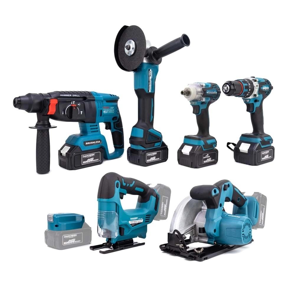 Şarjlı Matkap Yedili Set Mk350 (Powerbank&Led+ Ş.Hilti+Ş.Spral+S.Sıkma+13mm Ç.Mandren+Ş.Dekupaj+Sunta Kesme)